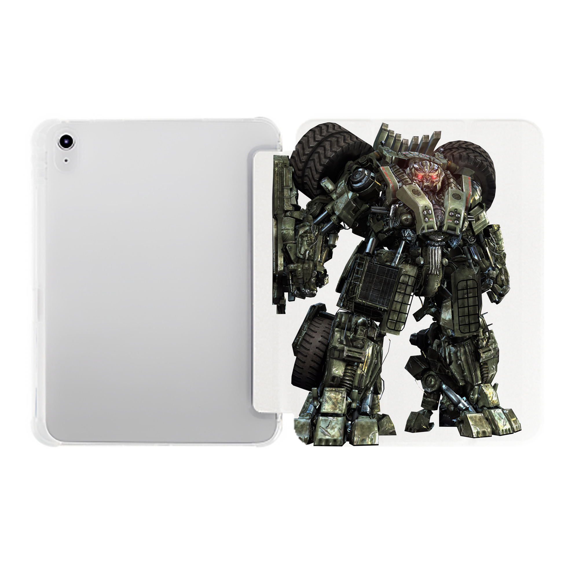 （画像用） Transformers トランスフォーマー IPad ケース ペン収納付き 三つ折りスタンド PUレザー×シリコン 対応機種9.5/10.5/10.9インチ